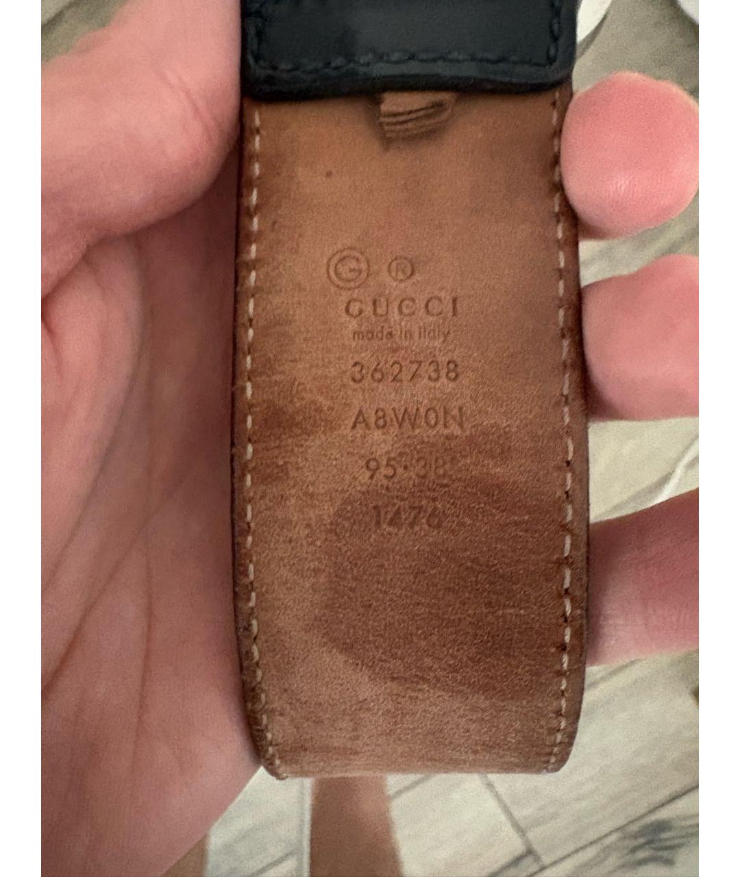 GUCCI Черный кожаный ремень, фото 7