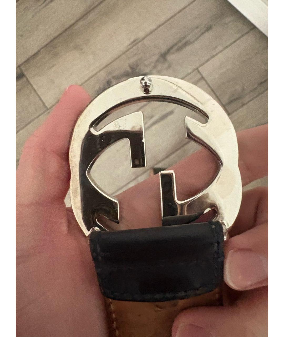 GUCCI Черный кожаный ремень, фото 6