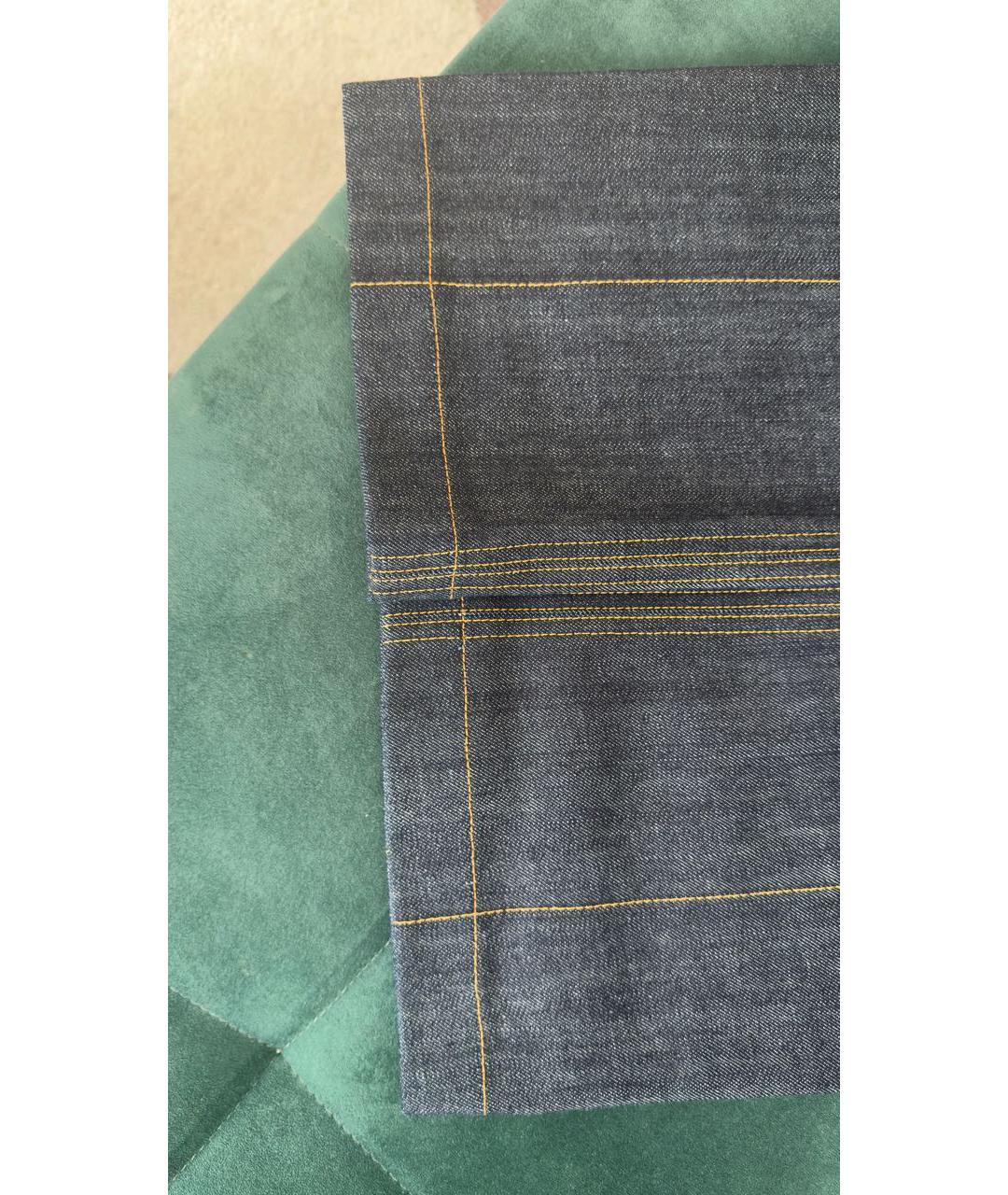 LOUIS VUITTON Темно-синие хлопко-полиэстеровые прямые джинсы, фото 5