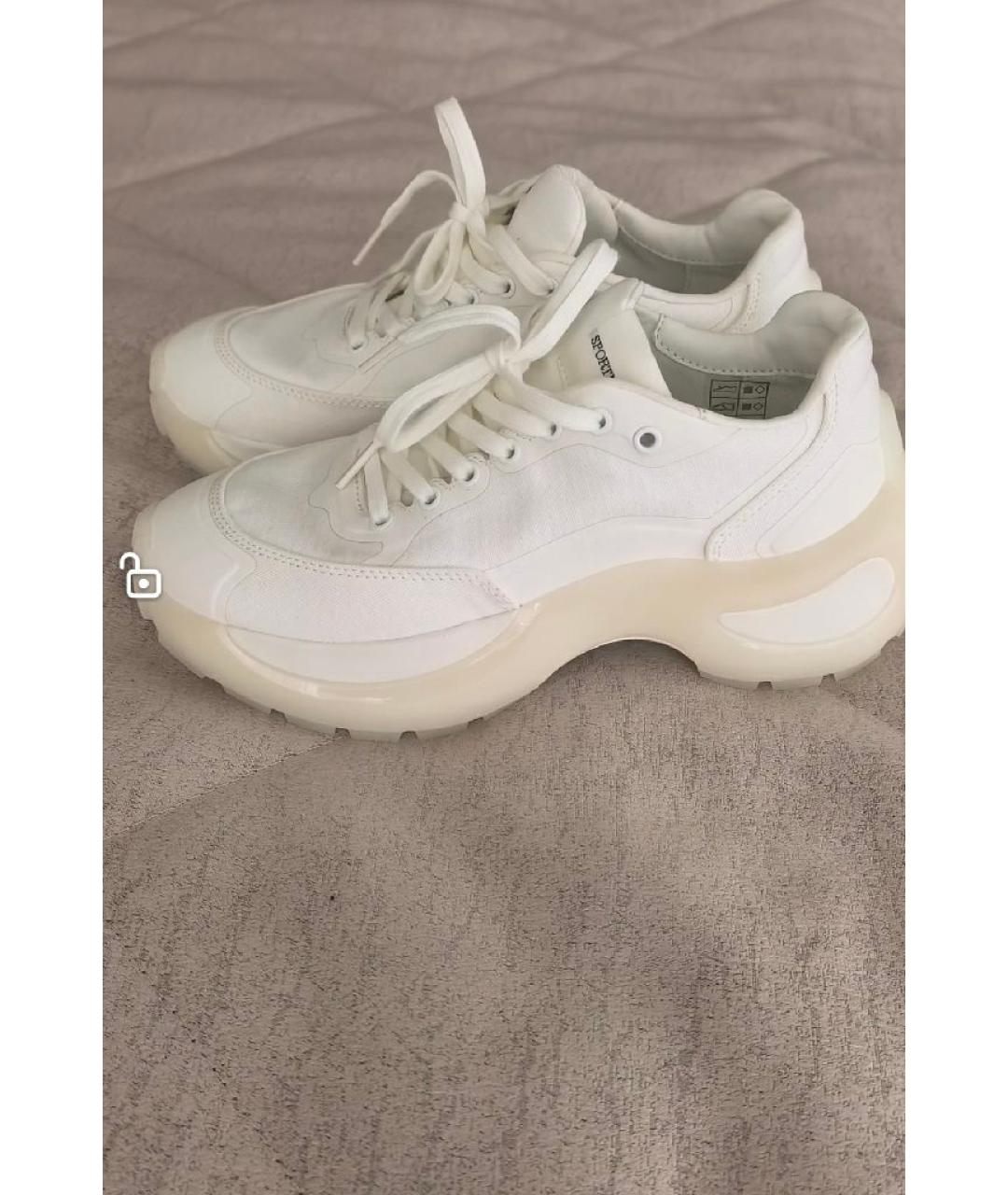 SPORTMAX Белые текстильные кроссовки, фото 4