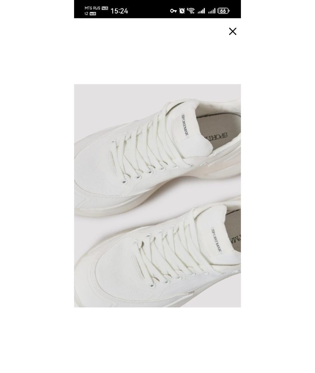 SPORTMAX Белые текстильные кроссовки, фото 6