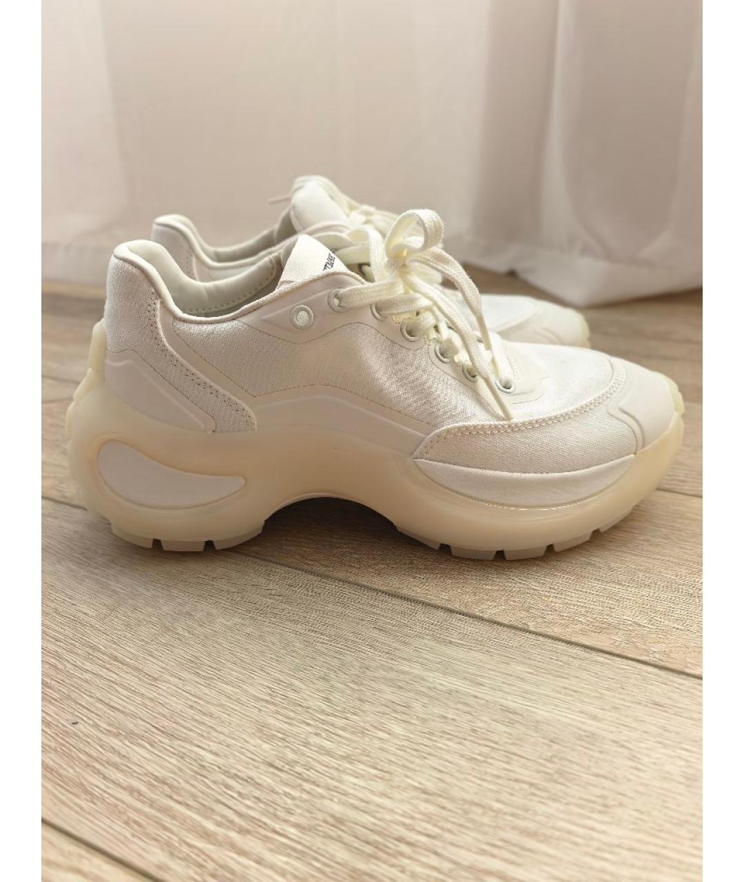 SPORTMAX Белые текстильные кроссовки, фото 7