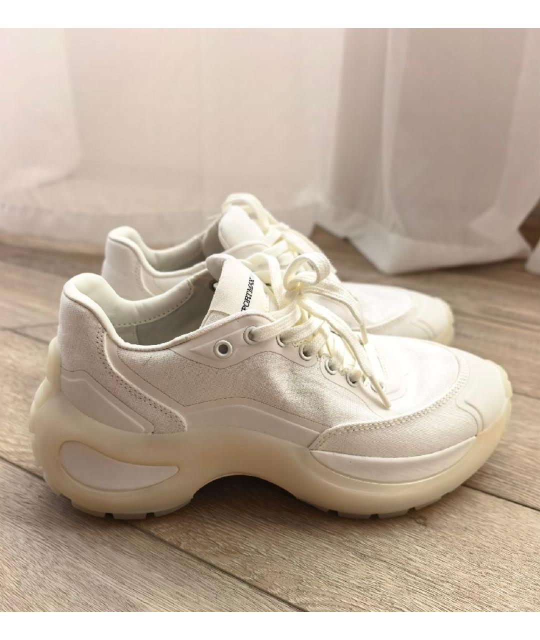 SPORTMAX Белые текстильные кроссовки, фото 2