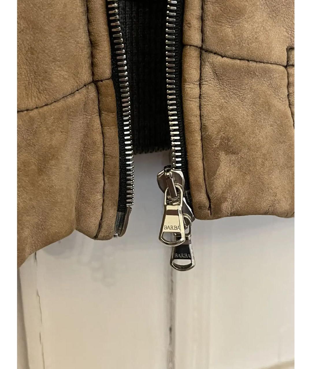 BARBA Бежевая замшевая дубленка/шуба, фото 4