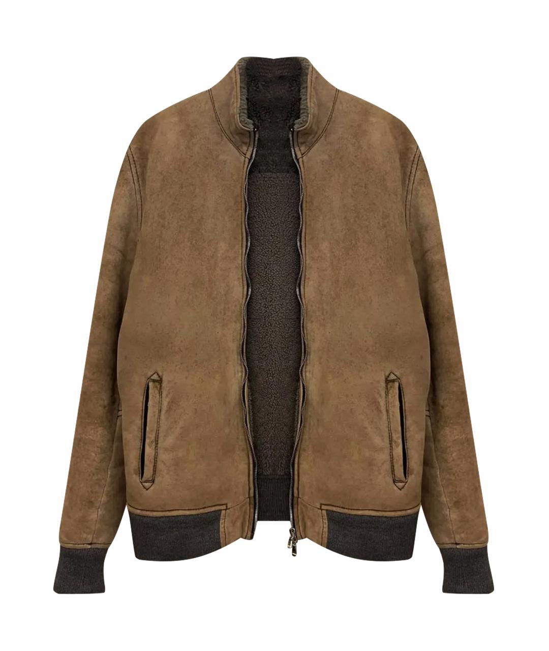 BARBA Бежевая замшевая дубленка/шуба, фото 1