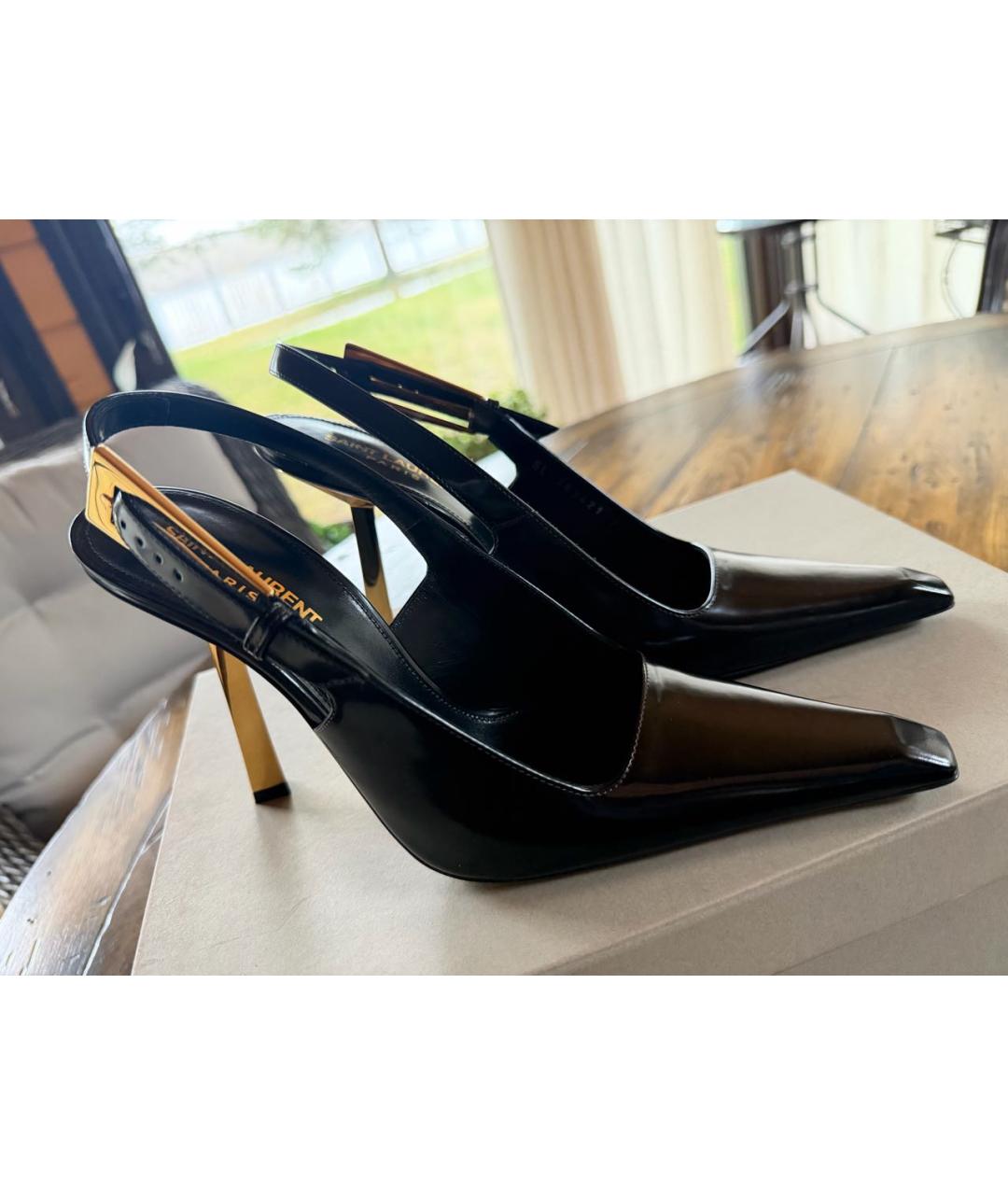 SAINT LAURENT Черные туфли из лакированной кожи, фото 6