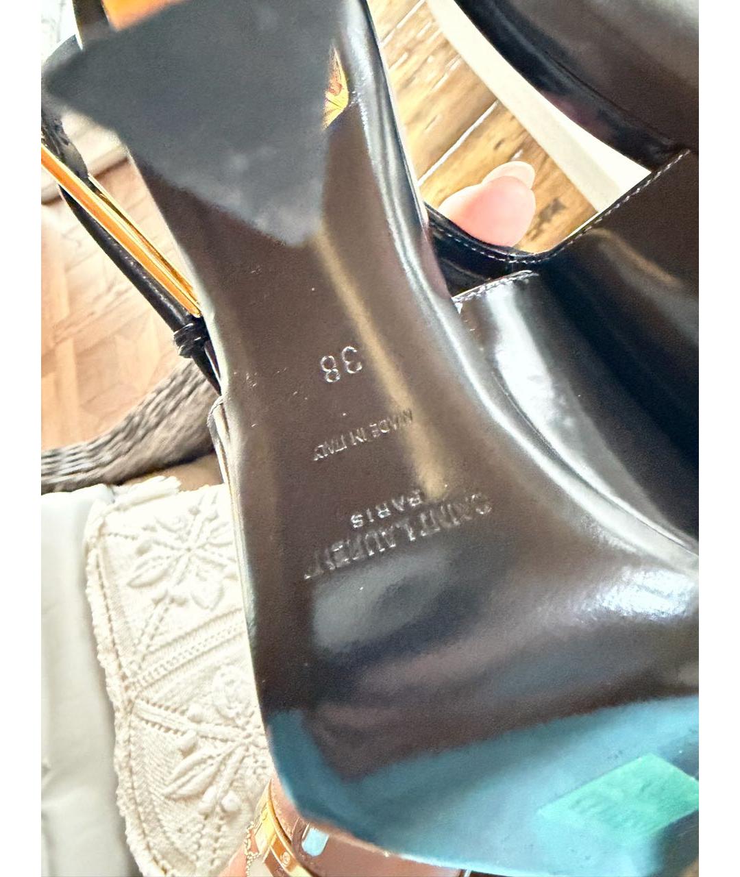 SAINT LAURENT Черные туфли из лакированной кожи, фото 5