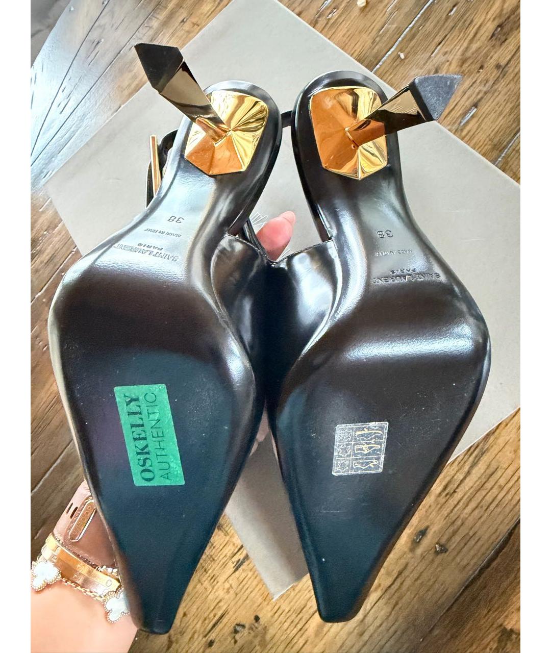 SAINT LAURENT Черные туфли из лакированной кожи, фото 3