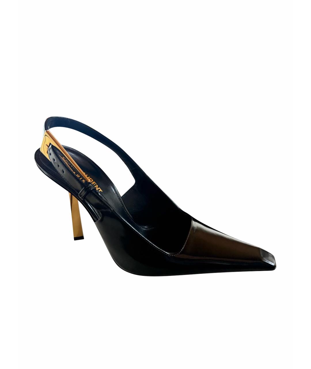 SAINT LAURENT Черные туфли из лакированной кожи, фото 1