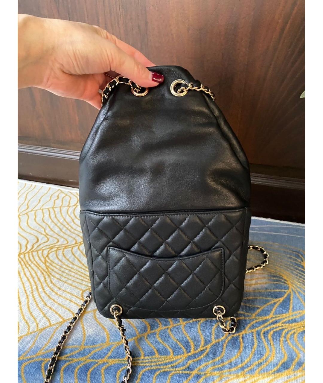 CHANEL Черный кожаный рюкзак, фото 2