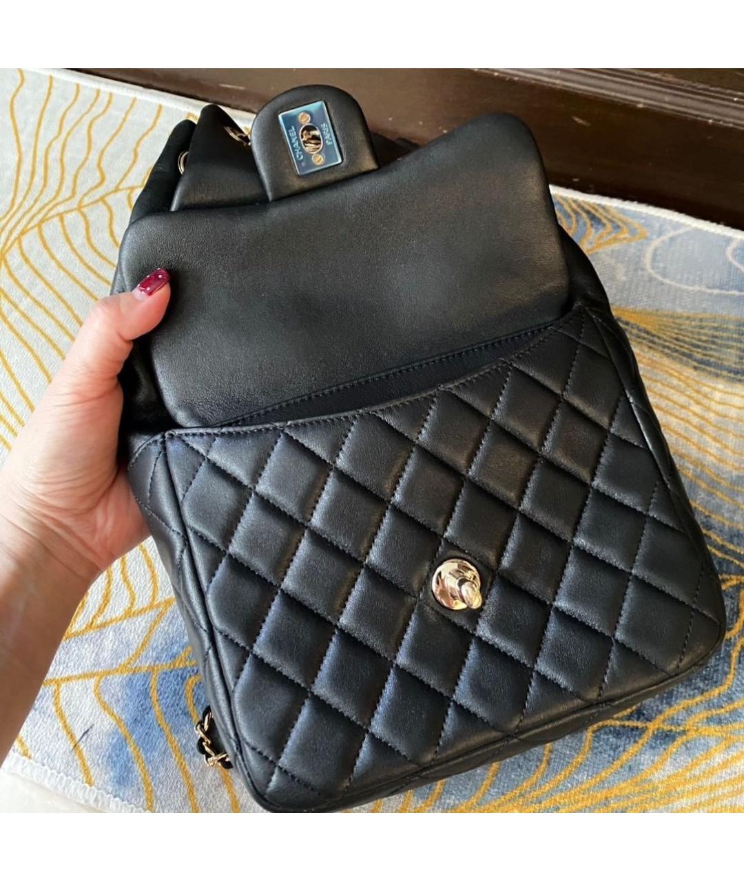 CHANEL Черный кожаный рюкзак, фото 4
