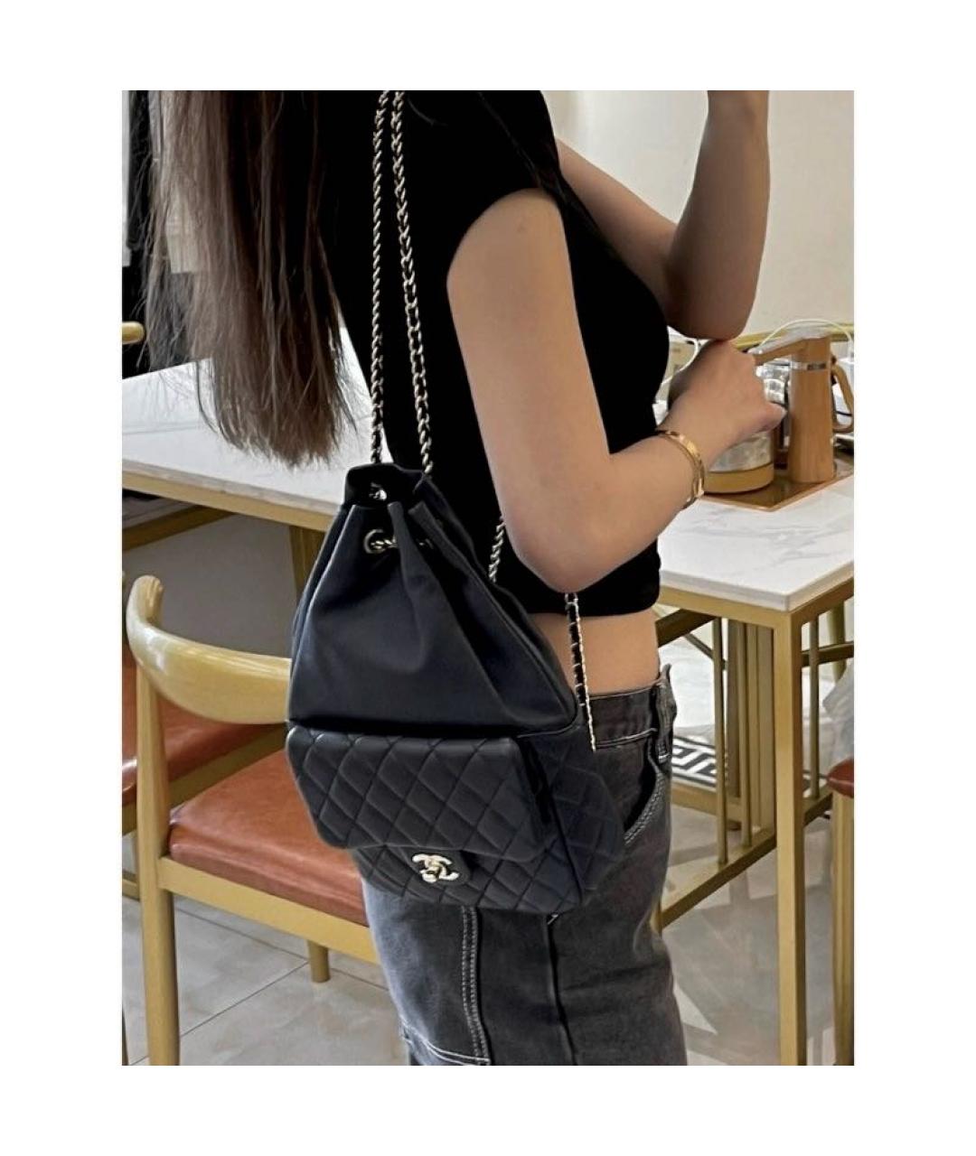 CHANEL Черный кожаный рюкзак, фото 7