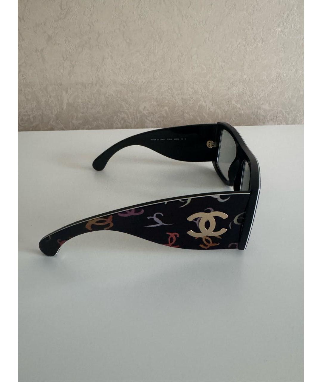 CHANEL Черные пластиковые солнцезащитные очки, фото 2