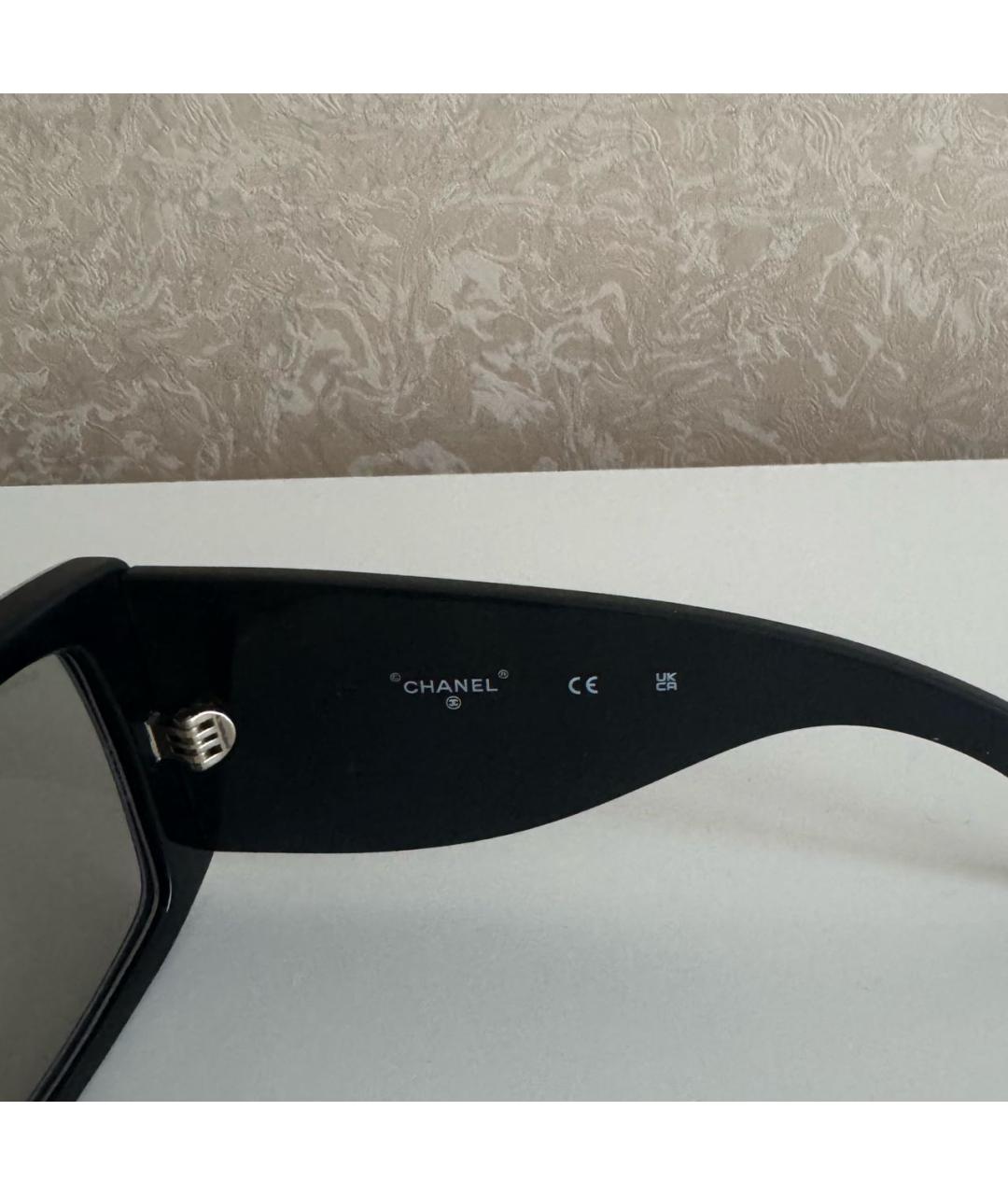 CHANEL Черные пластиковые солнцезащитные очки, фото 6