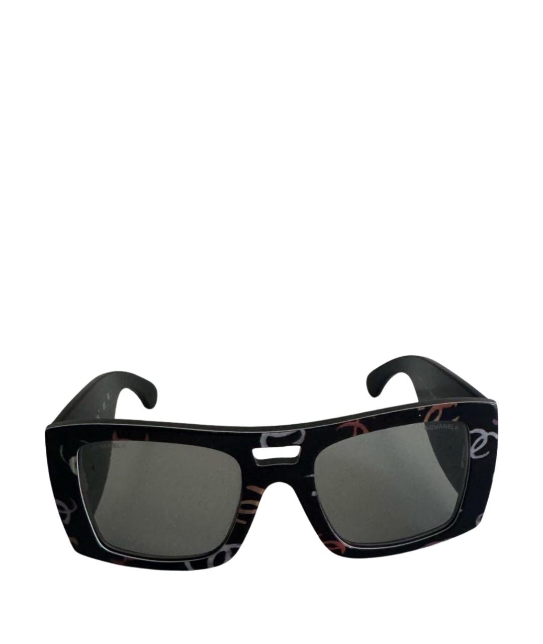 CHANEL Черные пластиковые солнцезащитные очки, фото 1