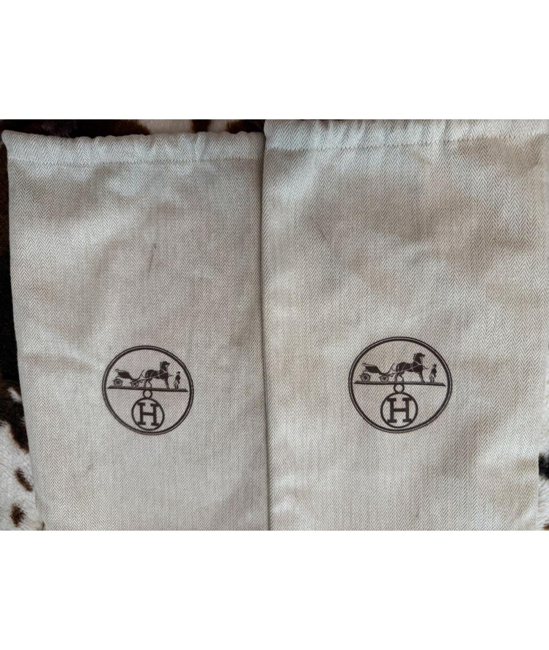 HERMES Белые кожаные сабо, фото 4