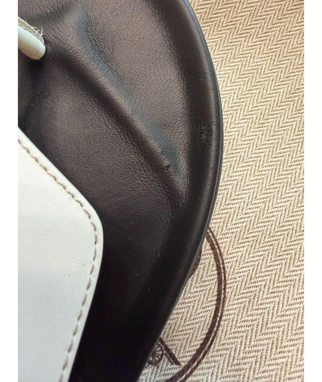 HERMES Белые кожаные сабо, фото 5