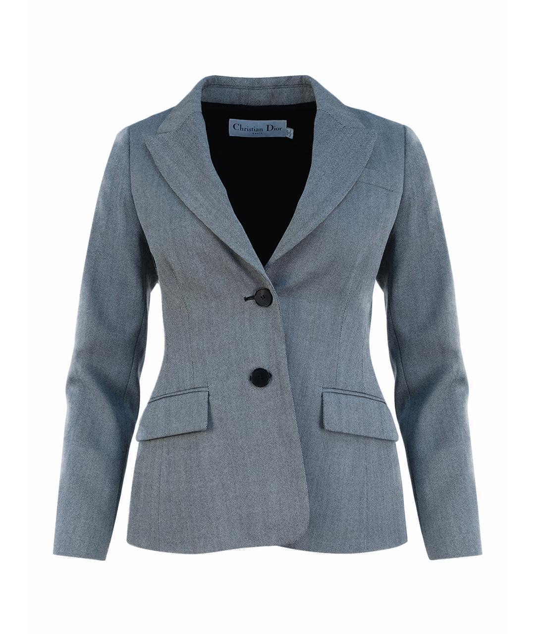 CHRISTIAN DIOR Серый шерстяной жакет/пиджак, фото 1