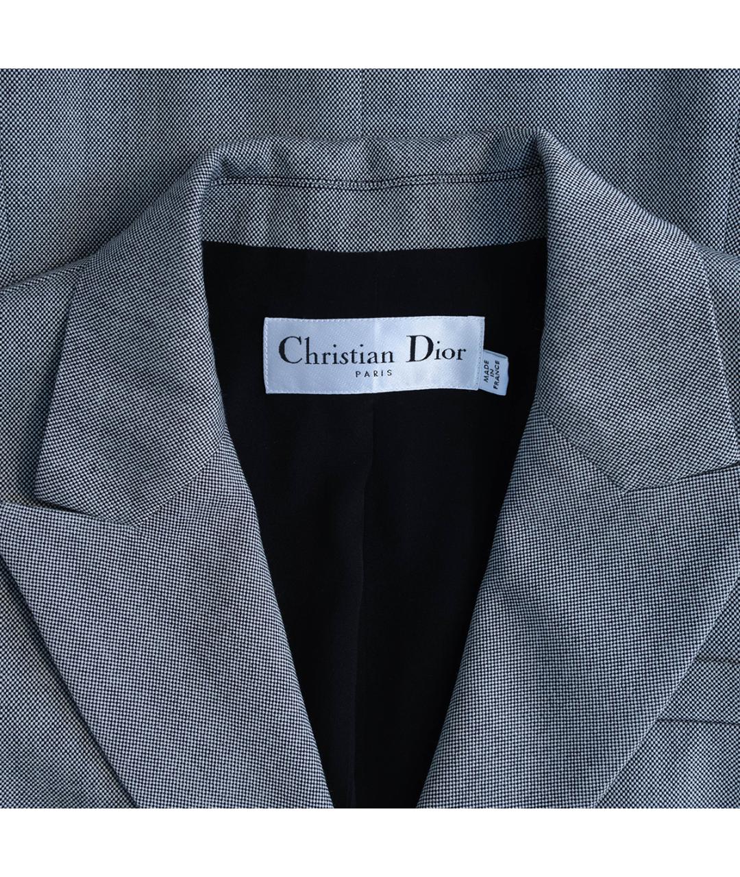 CHRISTIAN DIOR Серый шерстяной жакет/пиджак, фото 3