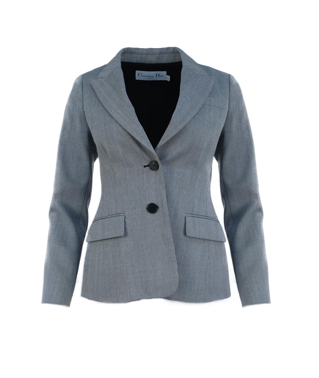 CHRISTIAN DIOR Серый шерстяной жакет/пиджак, фото 6