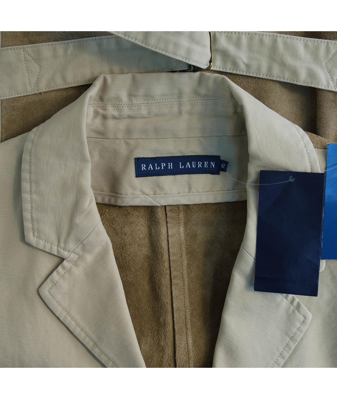 RALPH LAUREN Бежевый хлопковый жилет, фото 3