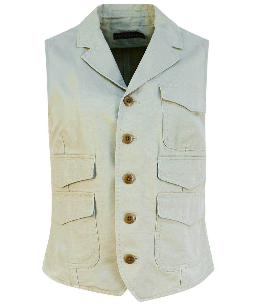 RALPH LAUREN Бежевый хлопковый жилет, фото 1