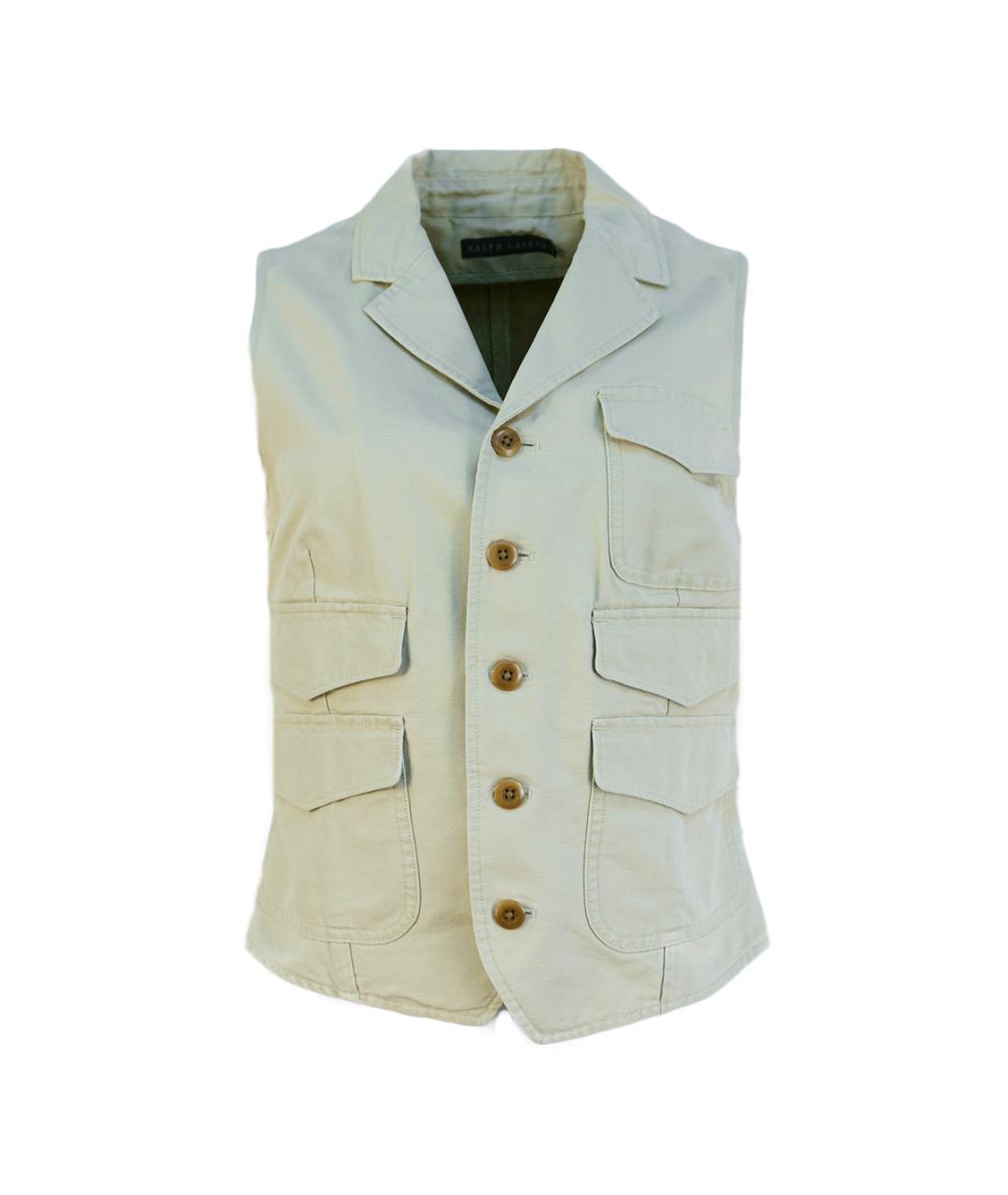 RALPH LAUREN Бежевый хлопковый жилет, фото 7