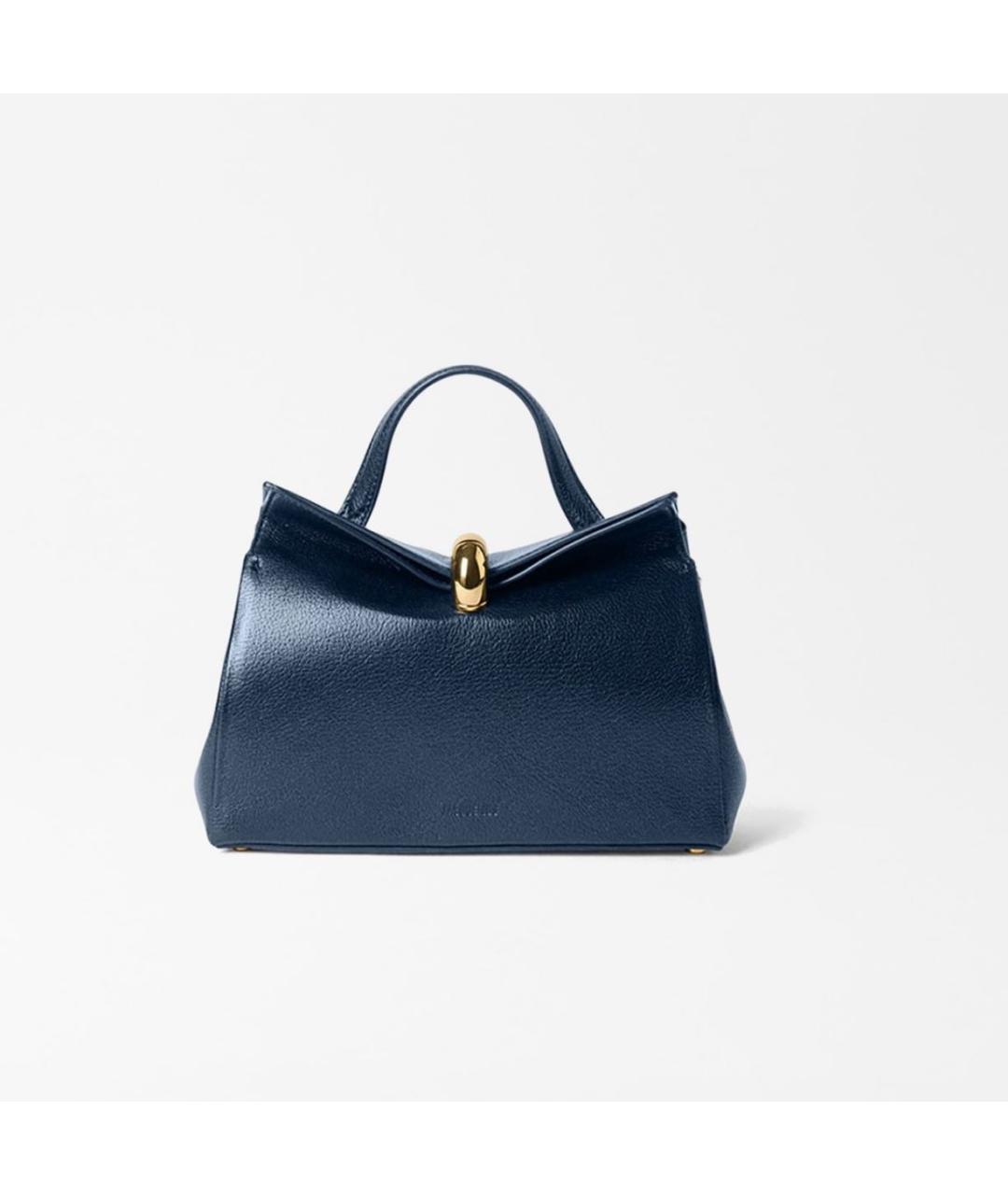 JACQUEMUS Темно-синяя кожаная сумка тоут, фото 5