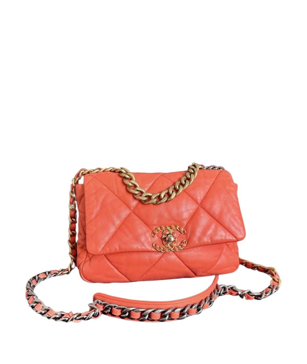 CHANEL Оранжевая кожаная сумка через плечо, фото 1