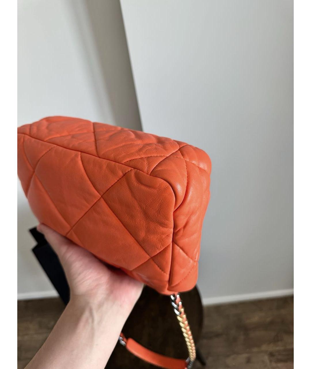 CHANEL Оранжевая кожаная сумка через плечо, фото 8