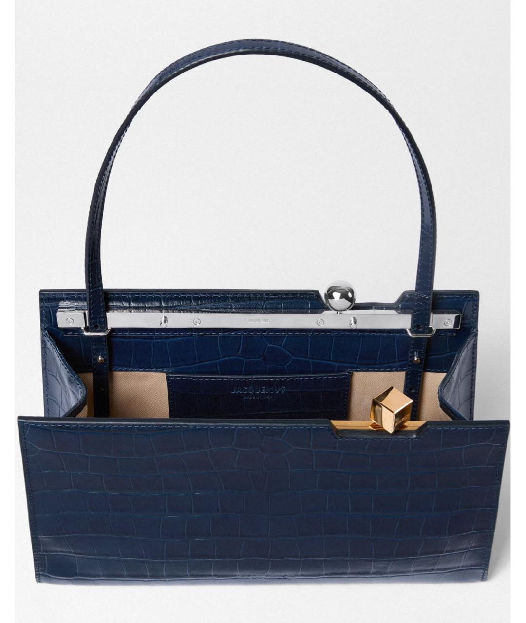 JACQUEMUS Темно-синяя сумка с короткими ручками, фото 3