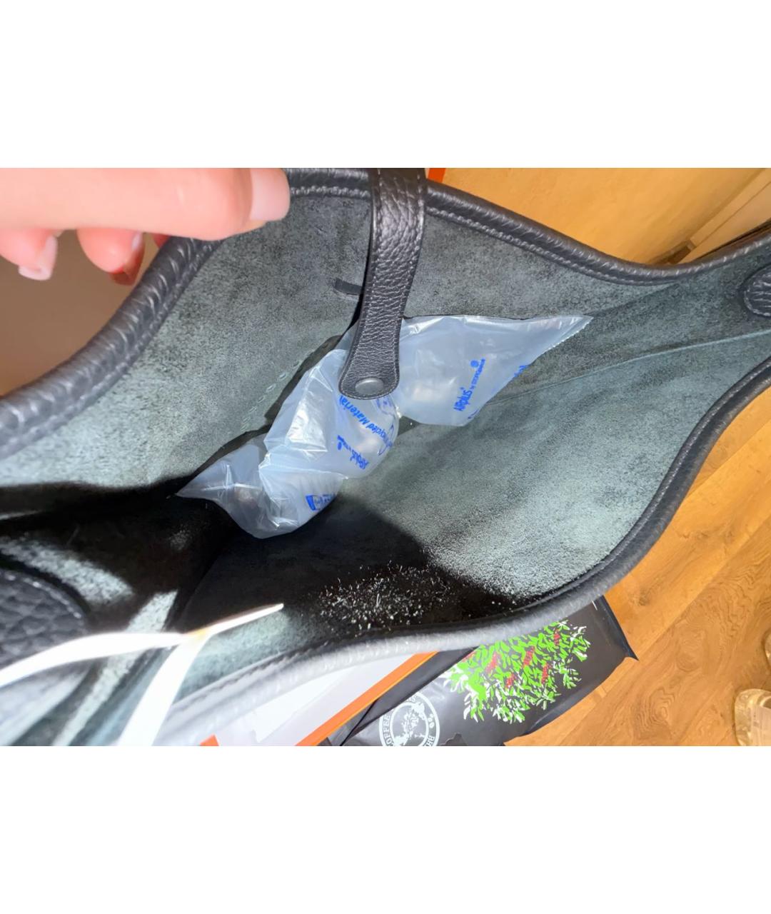 HERMES Черная кожаная сумка через плечо, фото 4