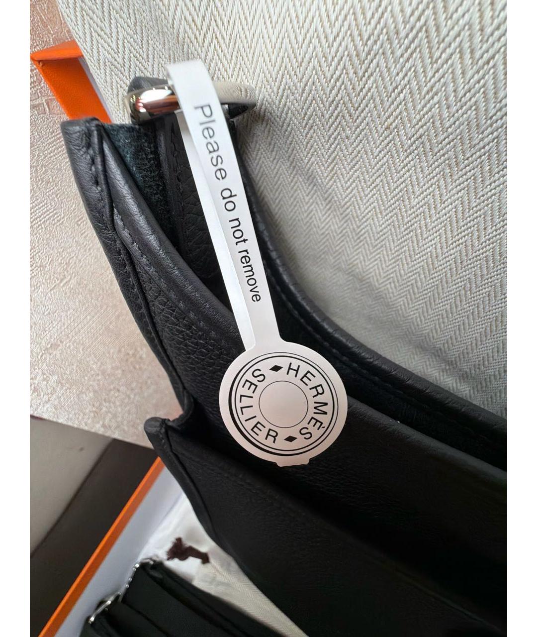 HERMES Черная кожаная сумка через плечо, фото 7