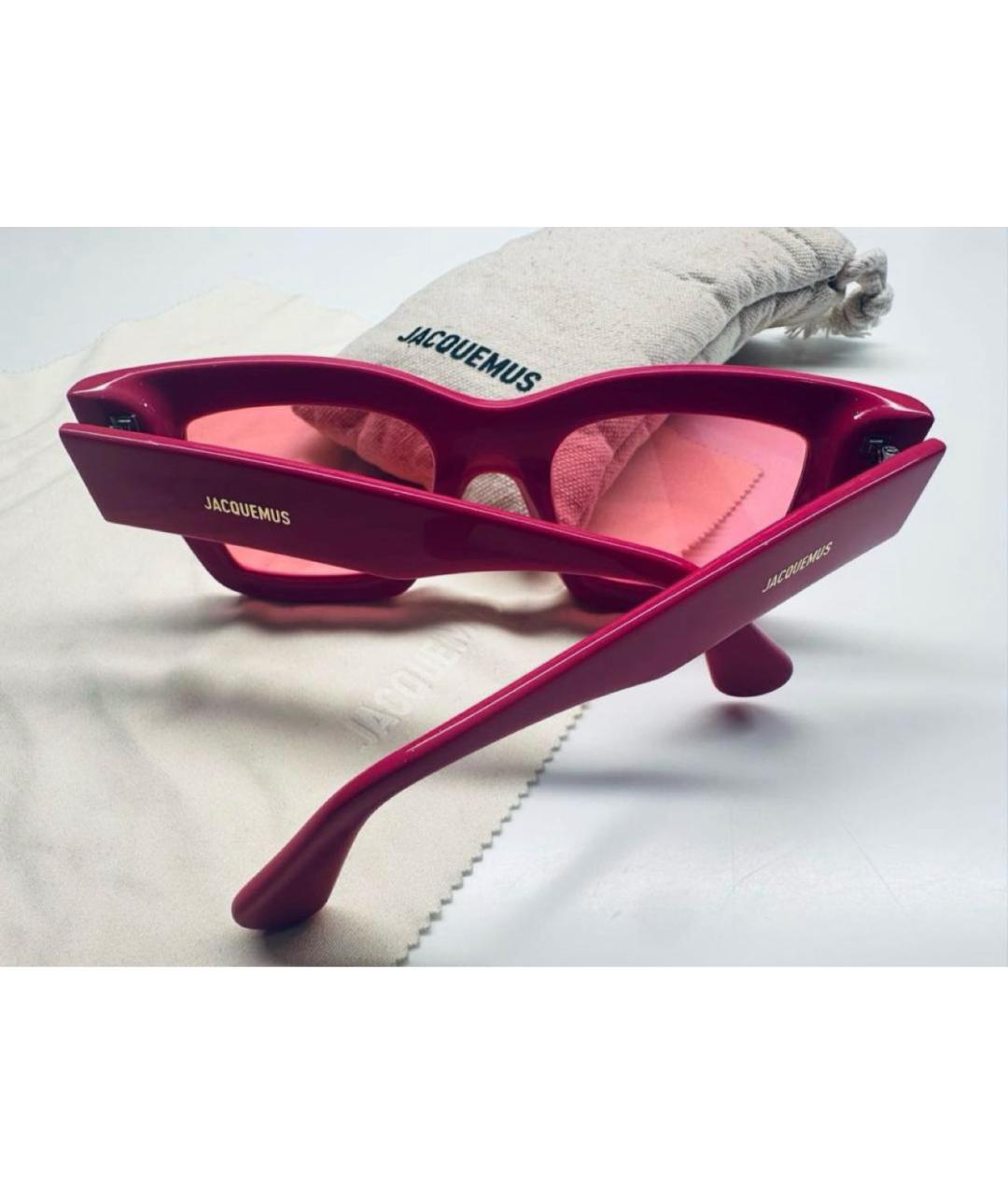 JACQUEMUS Розовые пластиковые солнцезащитные очки, фото 3