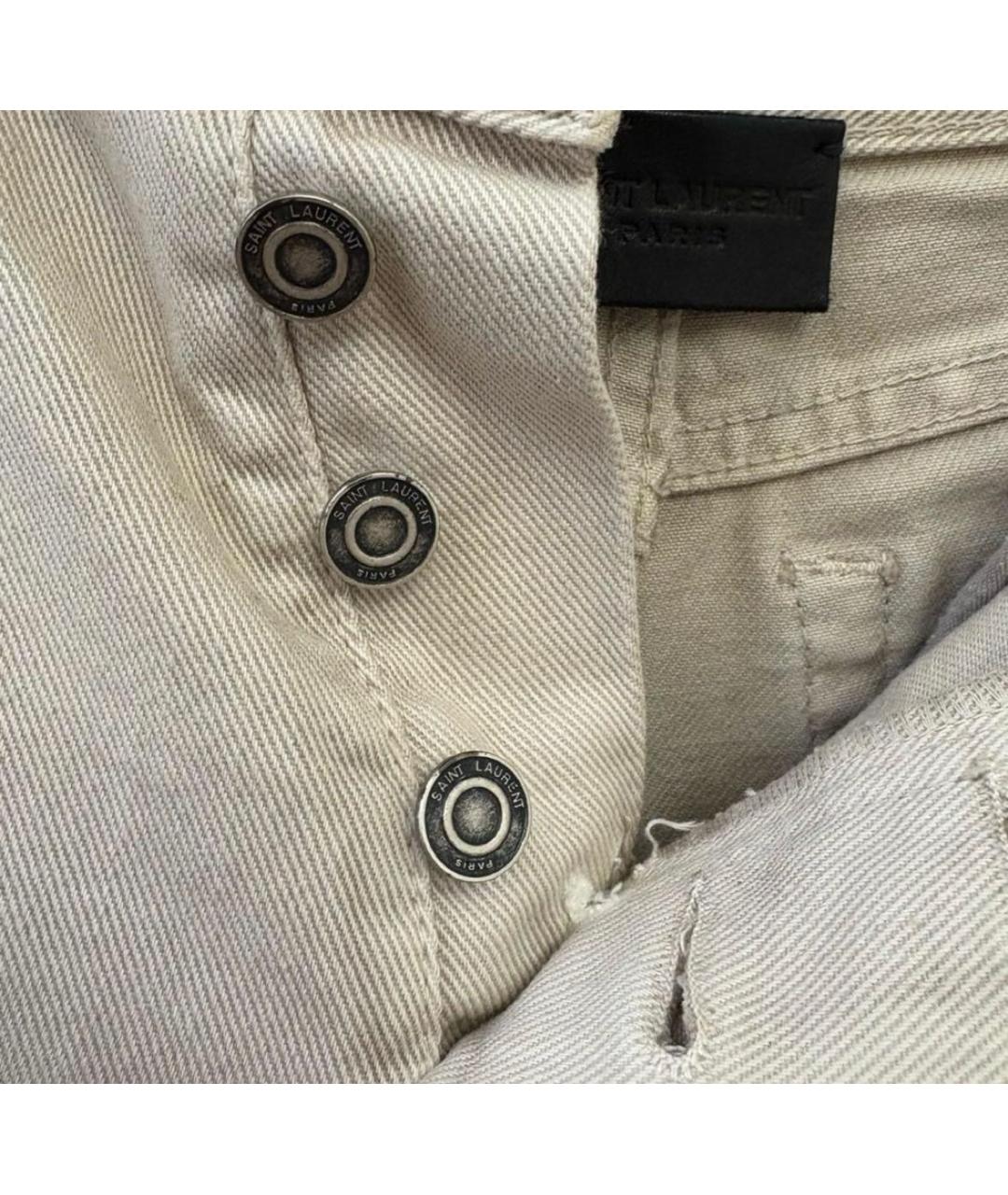 SAINT LAURENT Бежевые хлопковые шорты, фото 5