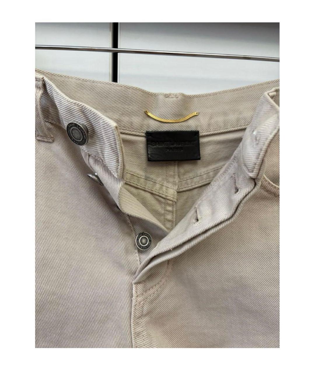 SAINT LAURENT Бежевые хлопковые шорты, фото 3