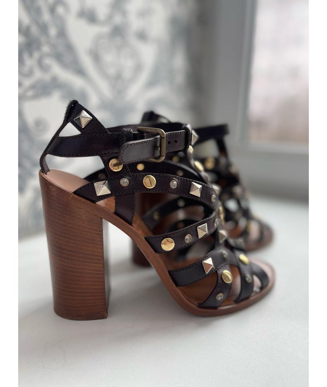 DOLCE&GABBANA Коричневые кожаные босоножки, фото 7