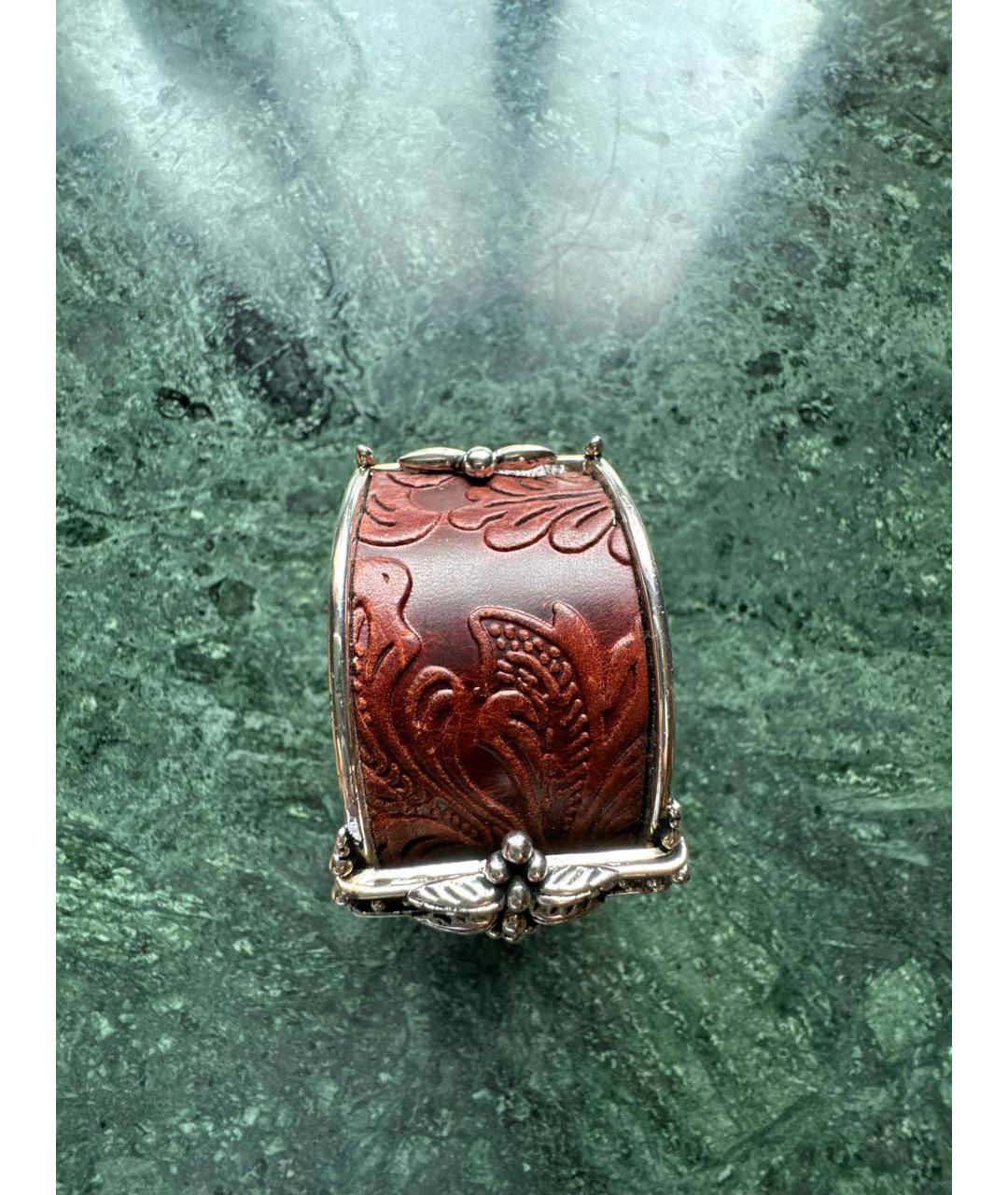 CHRISTIAN DIOR Коричневый кожаный браслет, фото 5