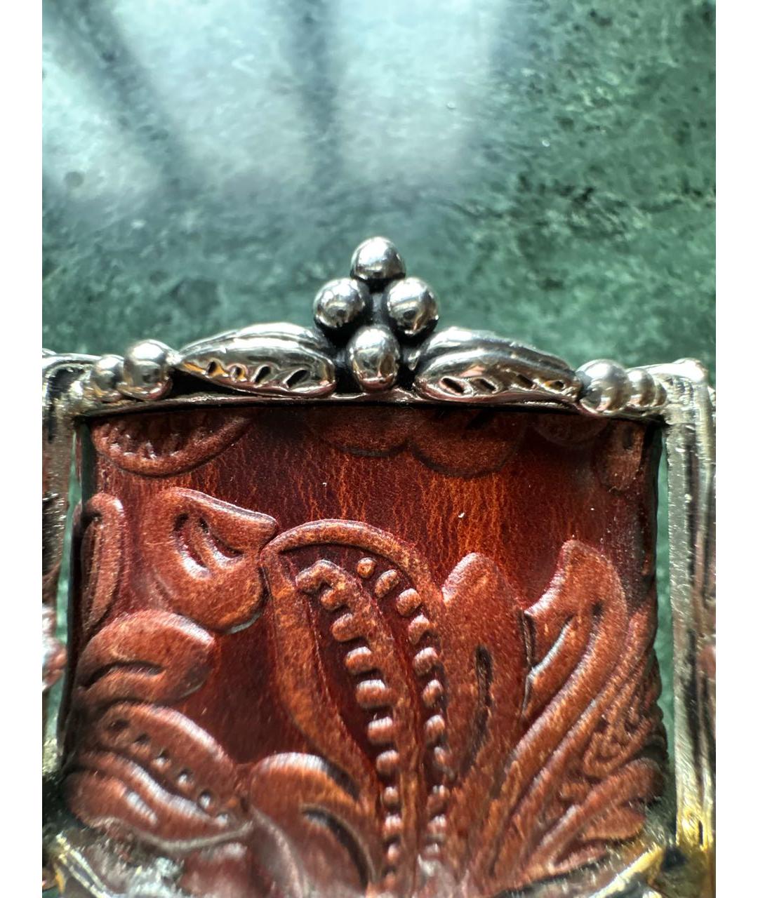 CHRISTIAN DIOR Коричневый кожаный браслет, фото 8