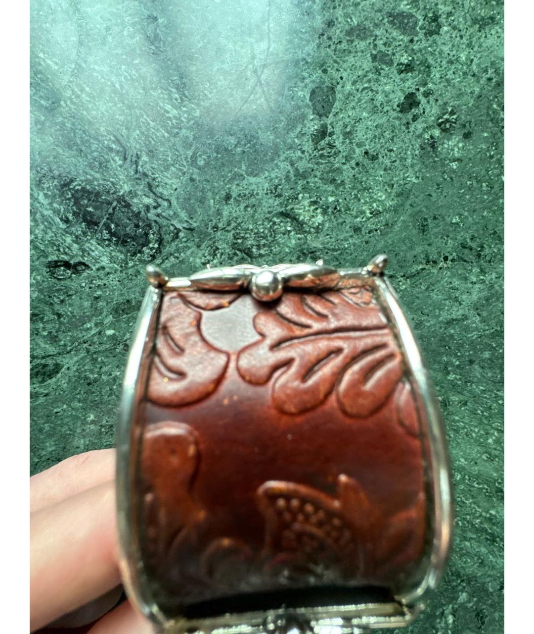 CHRISTIAN DIOR Коричневый кожаный браслет, фото 7