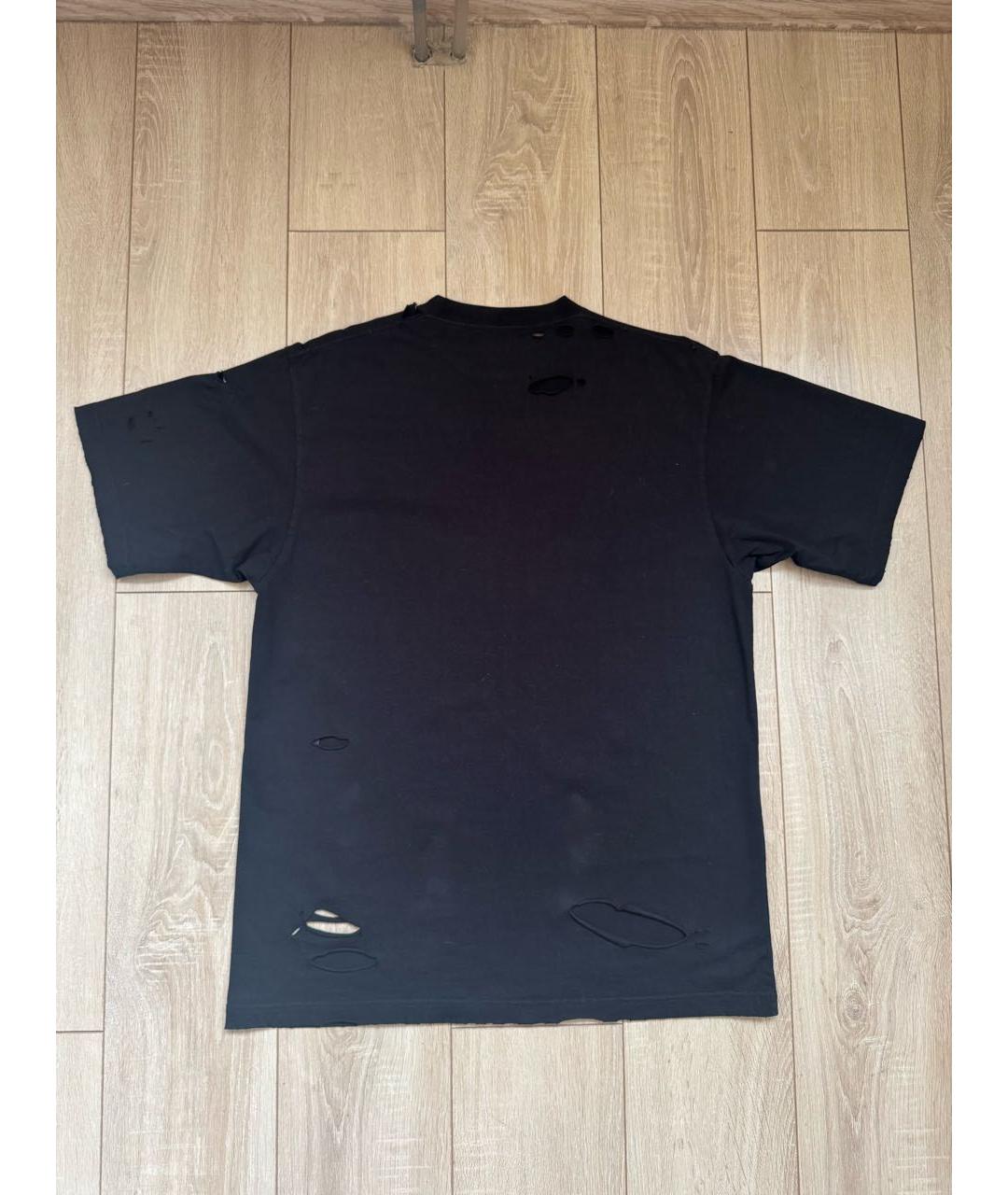 BALENCIAGA Черная хлопковая футболка, фото 2