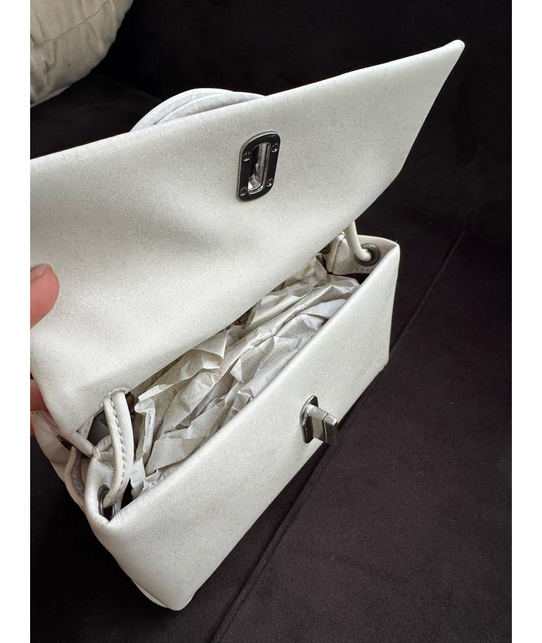 MARC JACOBS Белая кожаная сумка с короткими ручками, фото 4