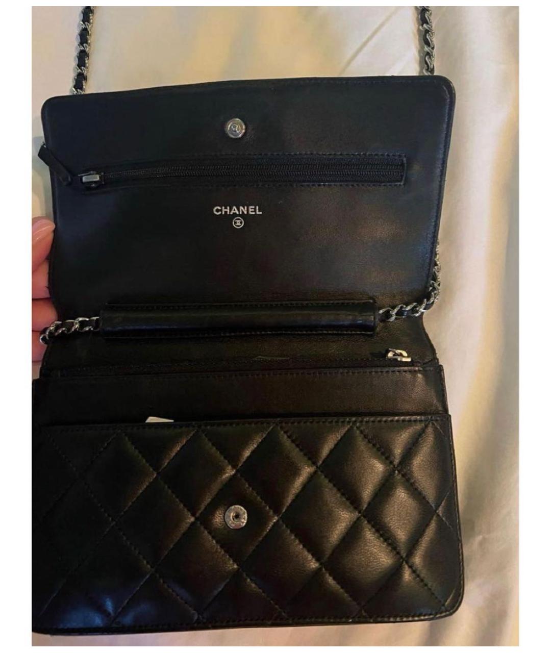 CHANEL Черная кожаная сумка через плечо, фото 3