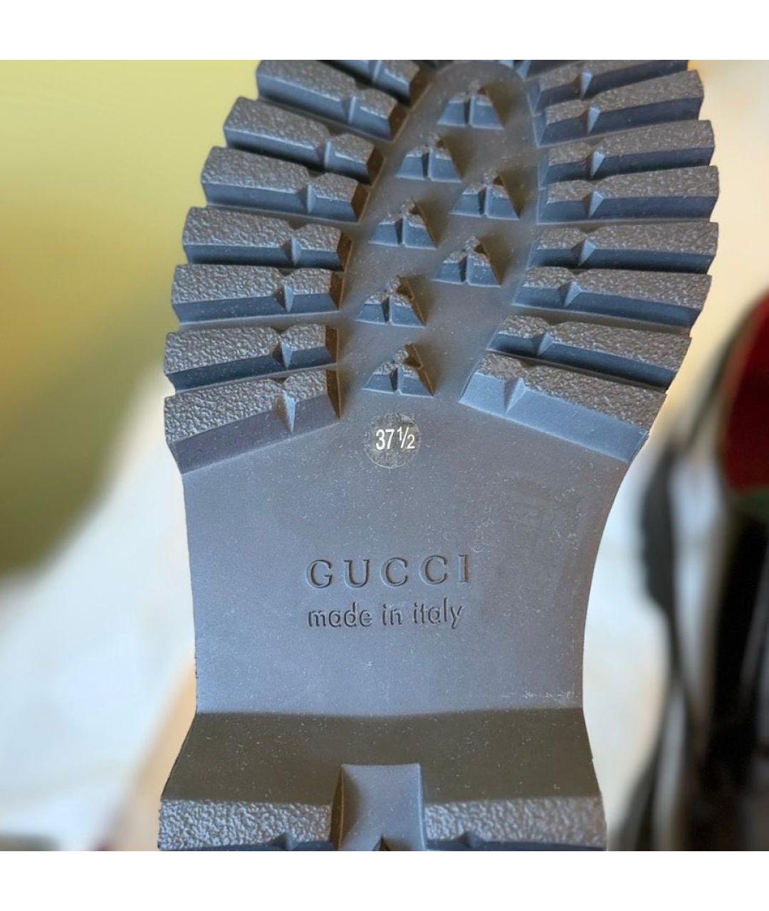 GUCCI Черные кожаные ботинки, фото 3