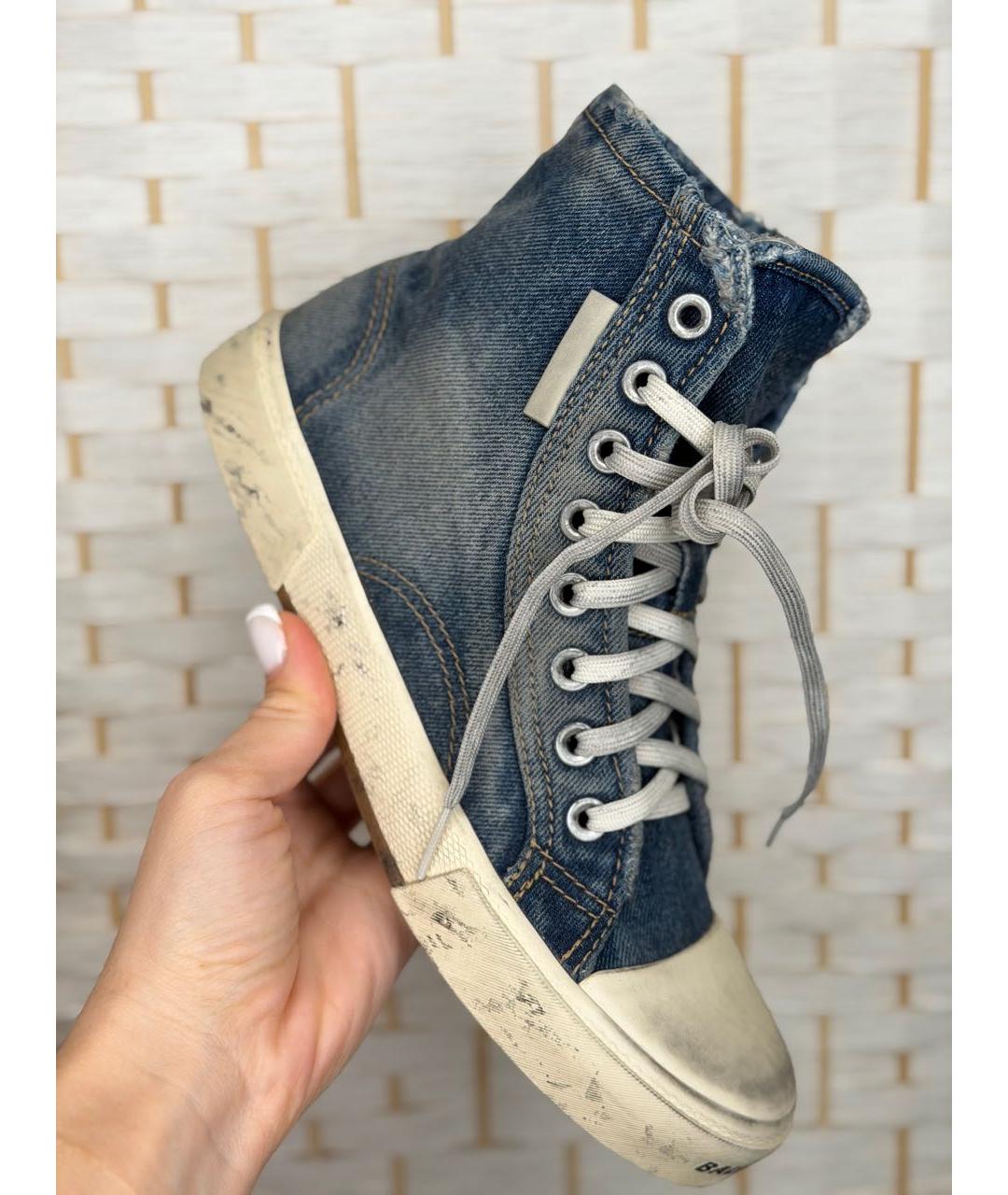 BALENCIAGA Синие высокие кроссовки / кеды, фото 2