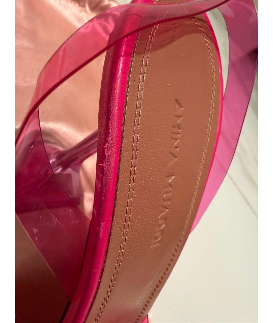 Amina Muaddi Розовые босоножки, фото 7
