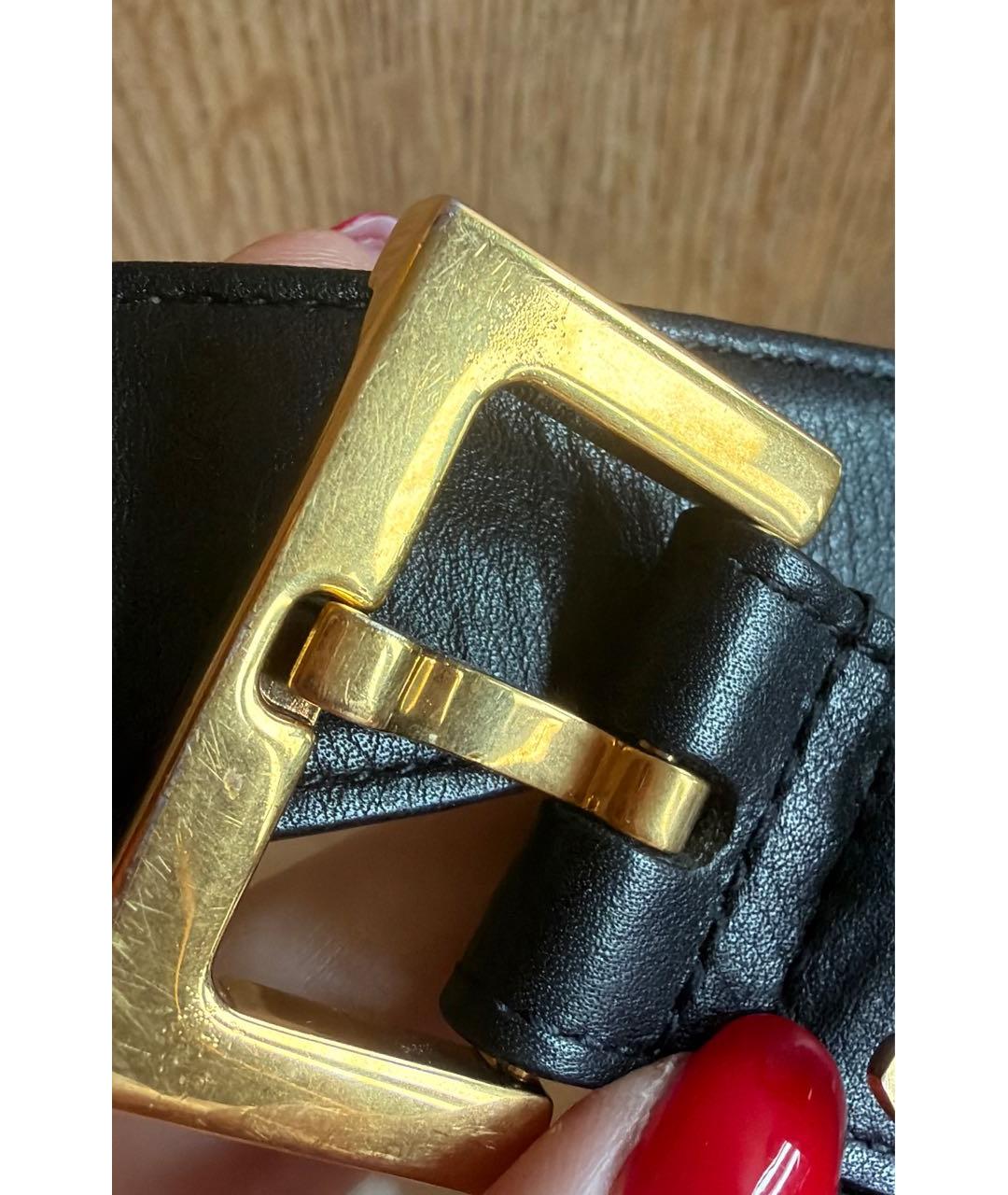 SAINT LAURENT Черный кожаный ремень, фото 5