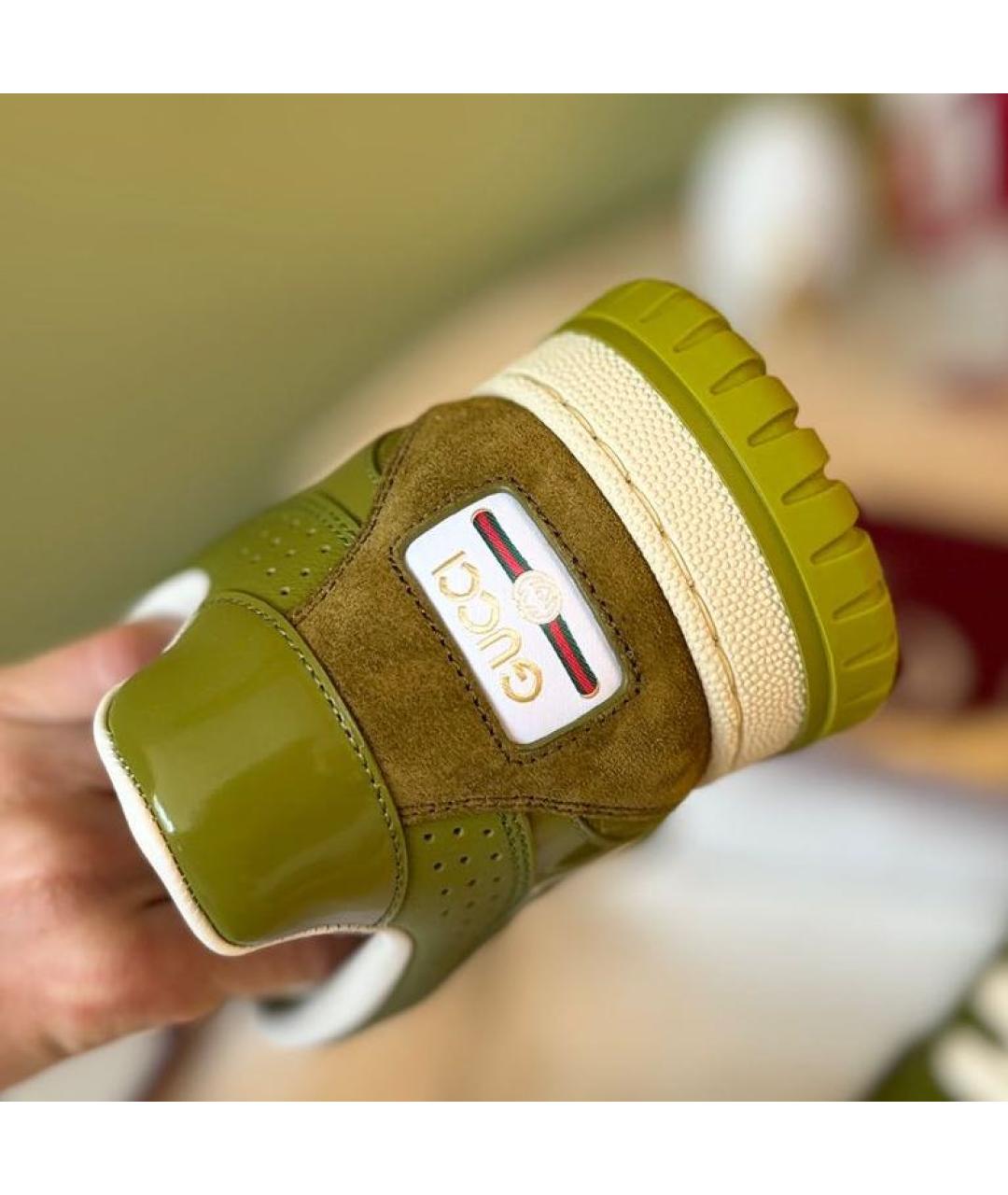 GUCCI Хаки кеды, фото 3