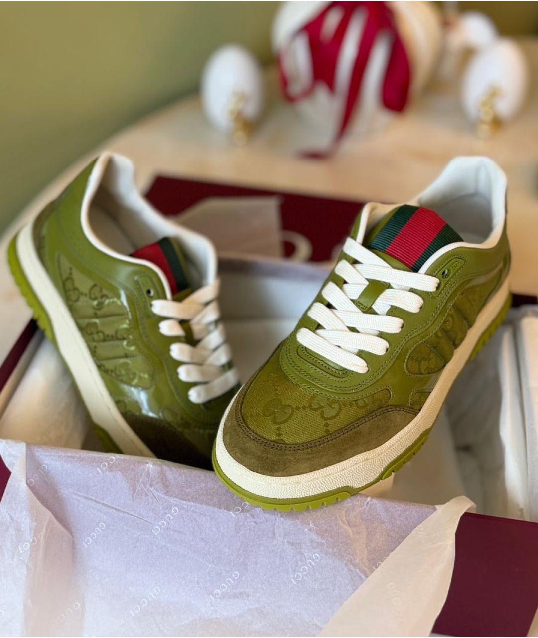 GUCCI Хаки кеды, фото 2