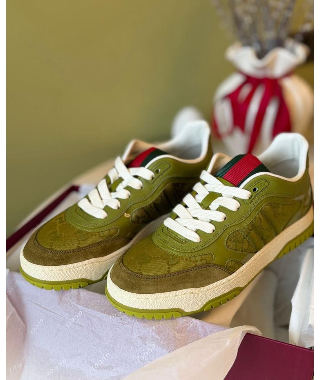 GUCCI Хаки кеды, фото 5